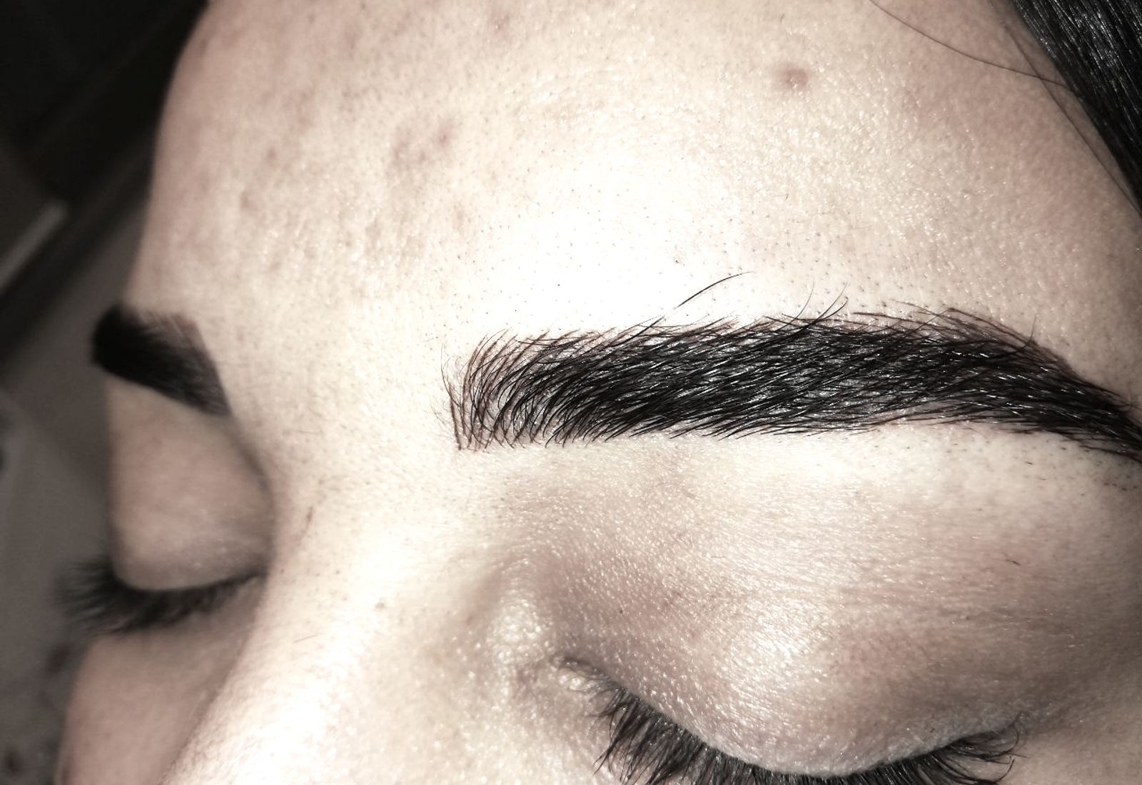 Sourcils · poil à poil — avant